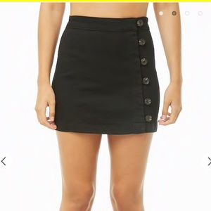 Forever 21 Black button up suede skirt